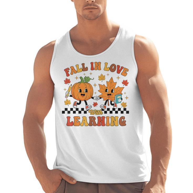 Fall In Love With Learning Teacher Student Autumn Pumpkin Men Tank Top