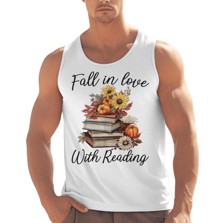 Fall In Love With Reading Book Autumn Teachers Pumpkins Men Tank Top
