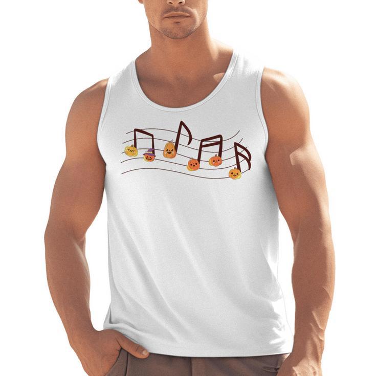 Fall Music Teacher Halloween Pumpkin Music Note Fall Teacher Men Tank Top