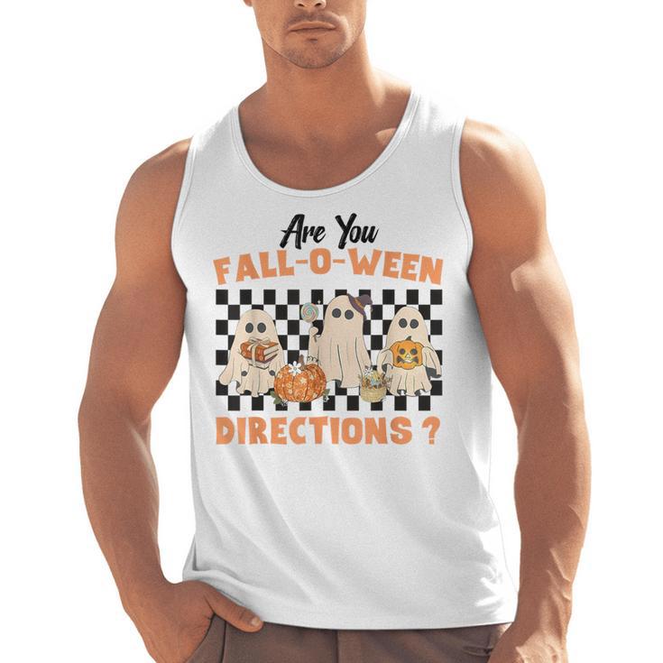 Are You Fall-O-Ween Directions Halloween Ghost Fall Teacher Men Tank Top