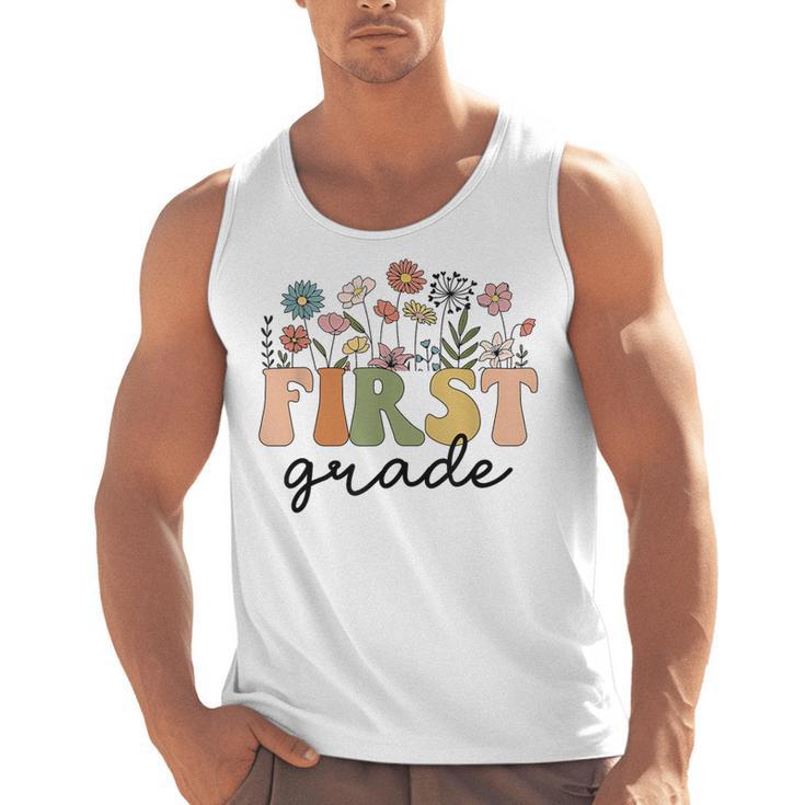 First Grade Teacher Wildflower Back To School Floral Outfits Men Tank Top