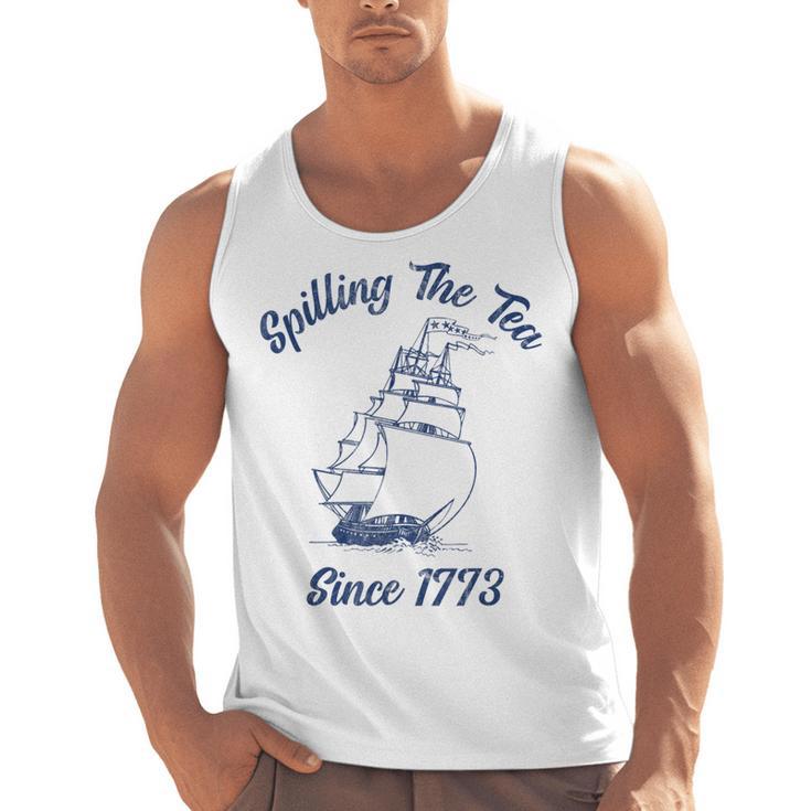 Fun 4th Of July Spilling The Tea Since 1773 History Teacher Men Tank Top