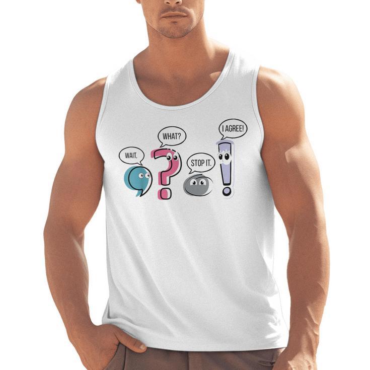 Grammar Teacher Punctuation English First Day Back To School Men Tank Top