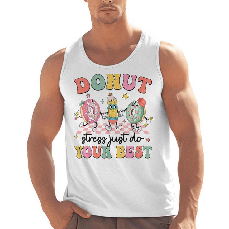 Groovy Donut Stress Just Do Your Best Testing Day Teachers Men Tank Top