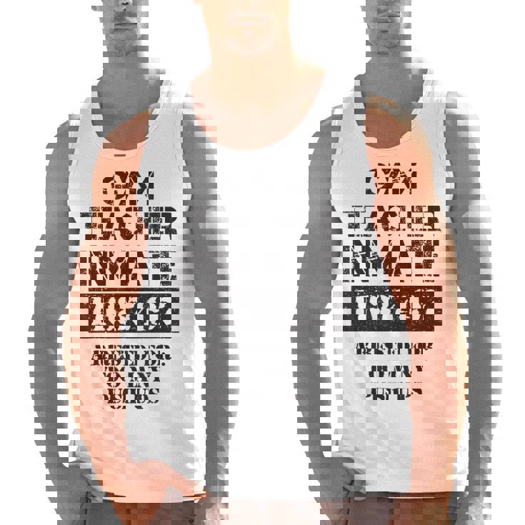 Halloween Gym Teacher Prisoner Costume Men Tank Top