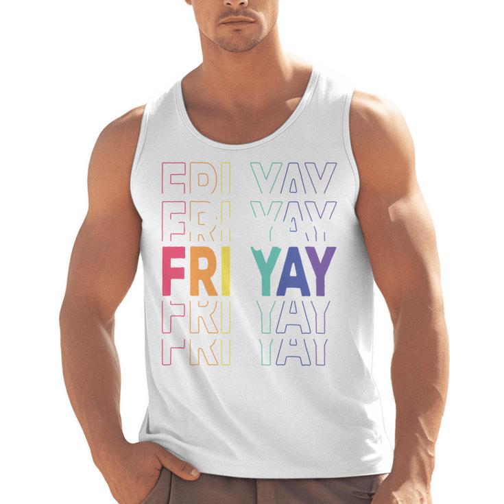 Happy Fri Yay Teacher Friday Saying Men Tank Top