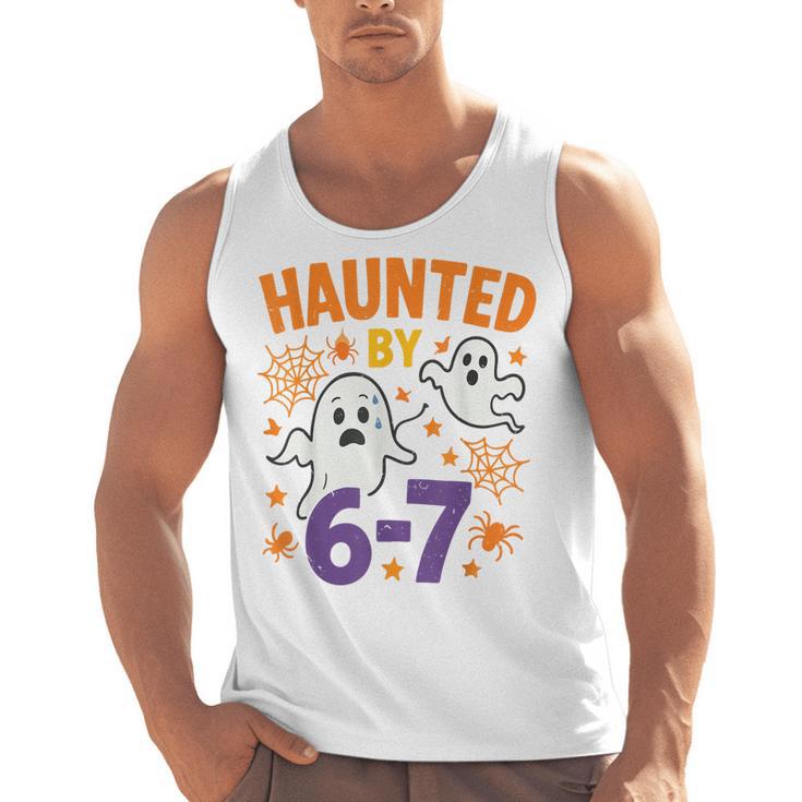 Haunted 67 Ghost Math Teacher Halloween Costume Math Pun Men Tank Top