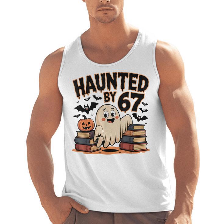 Haunted By 67 Teacher Ghost Pumpkin Halloween Costum Men Tank Top
