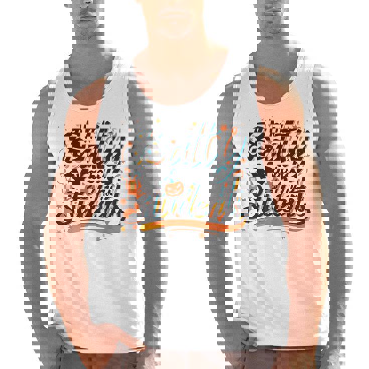 I&#x27;m Batty About My Students Watercolor Bat Teacher Halloween Men Tank Top