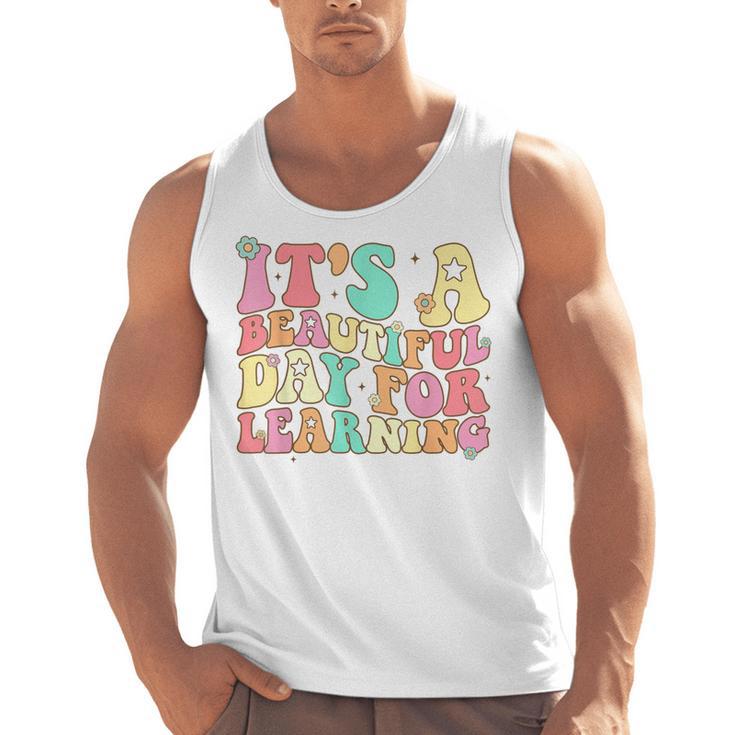 It's Beautiful Day For Learning Retro Teacher Students Women Men Tank Top