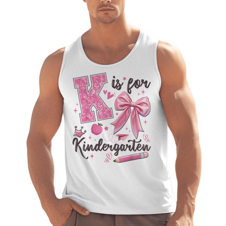 K Is For Kindergarten Teacher Coquette Bow Back To School Men Tank Top