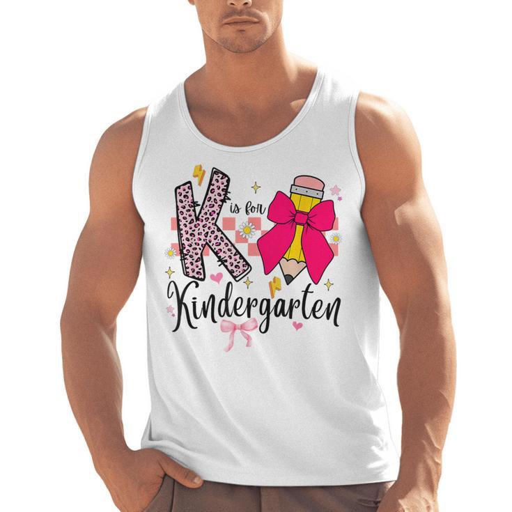 K Is For Kindergarten Teacher Coquette Bow Back To School Men Tank Top