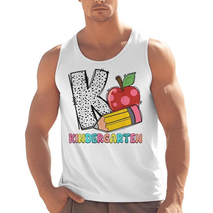 K Is For Kindergarten Teacher Pencil Apple Back To School Men Tank Top