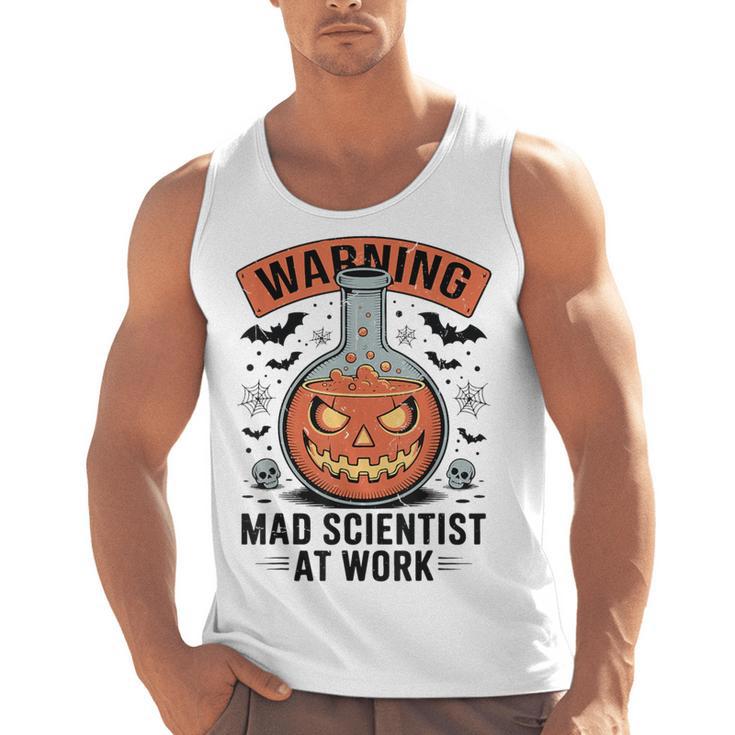 Mad Scientist Pumpkin Science Teacher Halloween Costume Kids Men Tank Top