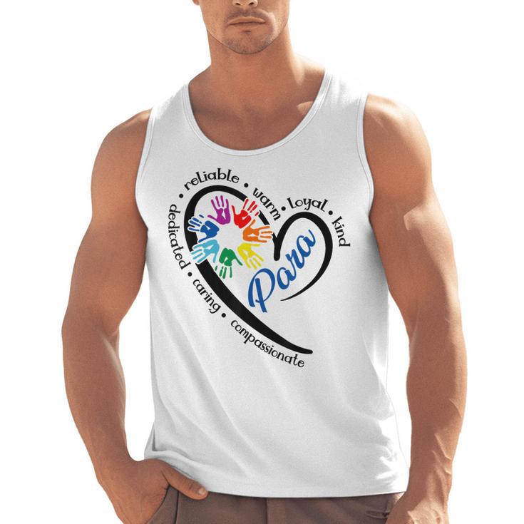 Para Heart Teacher Paraprofessional Paraeducator Men Women Men Tank Top