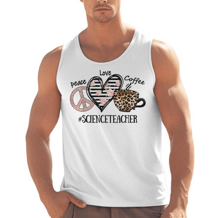 Peace Love Coffee Science Teacher Men Tank Top
