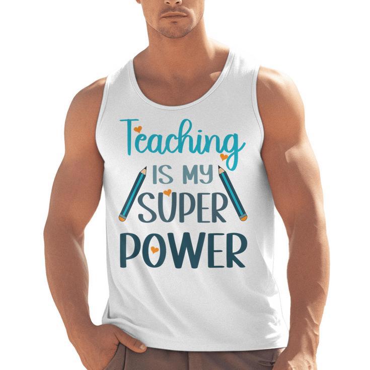 Retro Groovy Teaching Is My Super Power Teacher's Present Men Women Men Tank Top