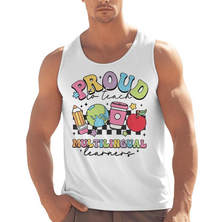 Retro Proud To Teach Multilingual Learners English Teacher Men Tank Top