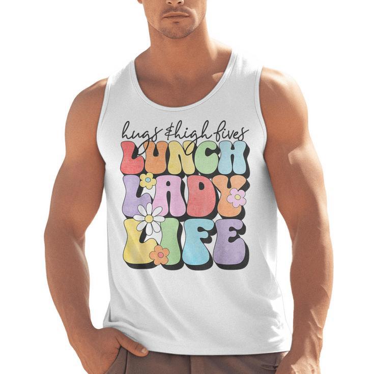 Soul Bleach Teacher Staff First Day Of School Last Hugs & High Fives Lunch Lady Vibes Blue Classic Fit Men Tank Top