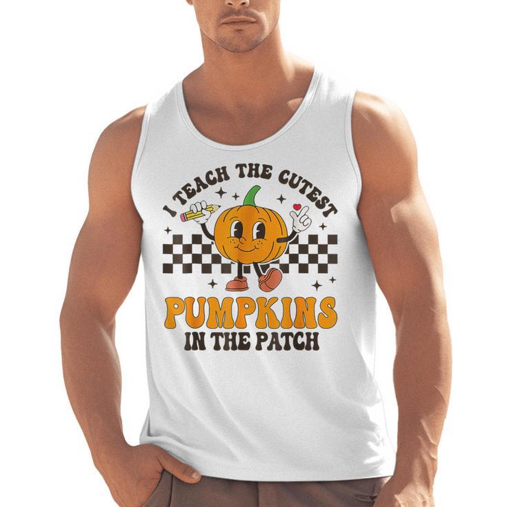 I Teach The Cutest Pumpkins In The Patch Groovy Teacher Fall Men Tank Top