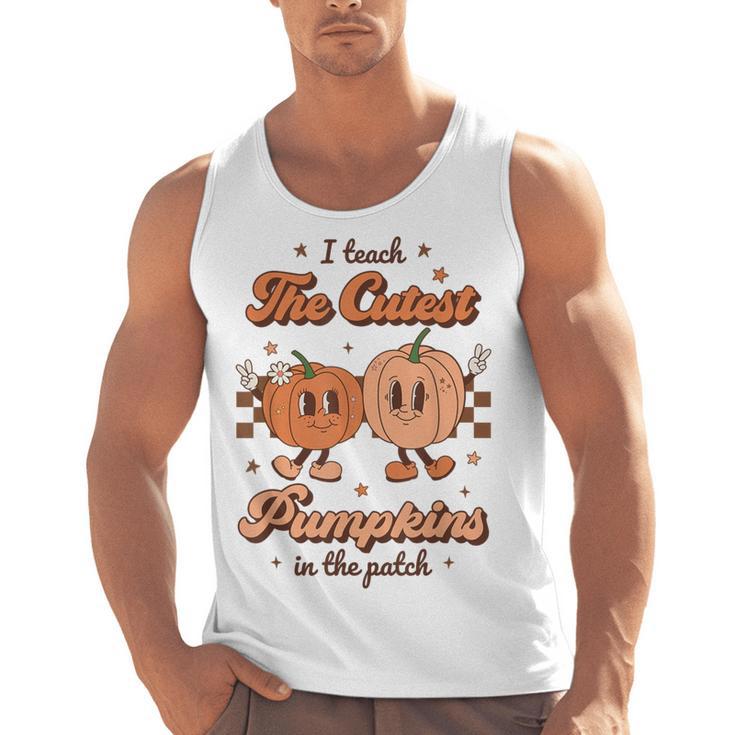 I Teach The Cutest Pumpkins In The Patch Retro Teacher Fall Men Tank Top