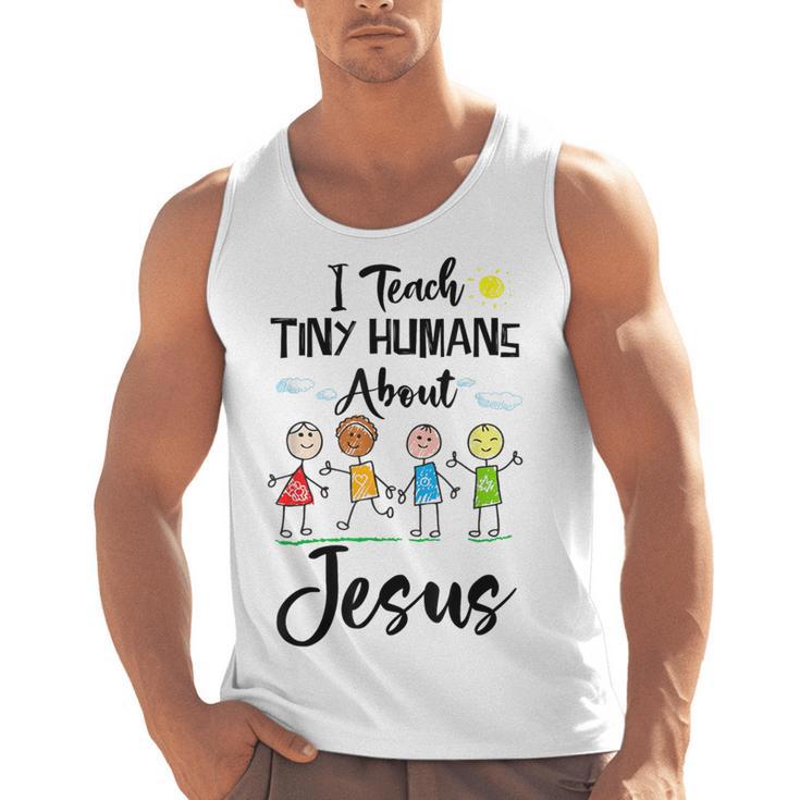 I Teach Tiny Humans About Jesus Sunday School Teacher Men Tank Top
