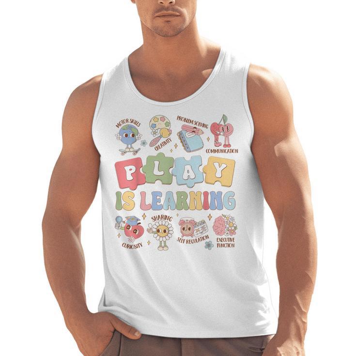 Teacher Groovy Play Is Learning Back To School Men Tank Top