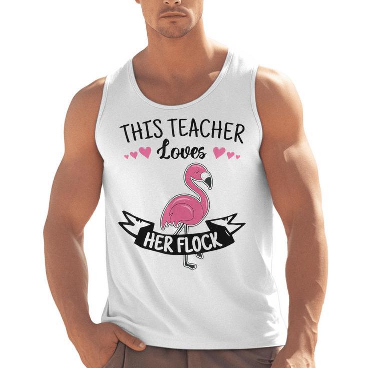 This Teacher Loves Her Flock Cute Flamingo Teacher Men Tank Top