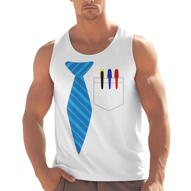Teacher Tie & Pocket Protector Costume School Men Tank Top