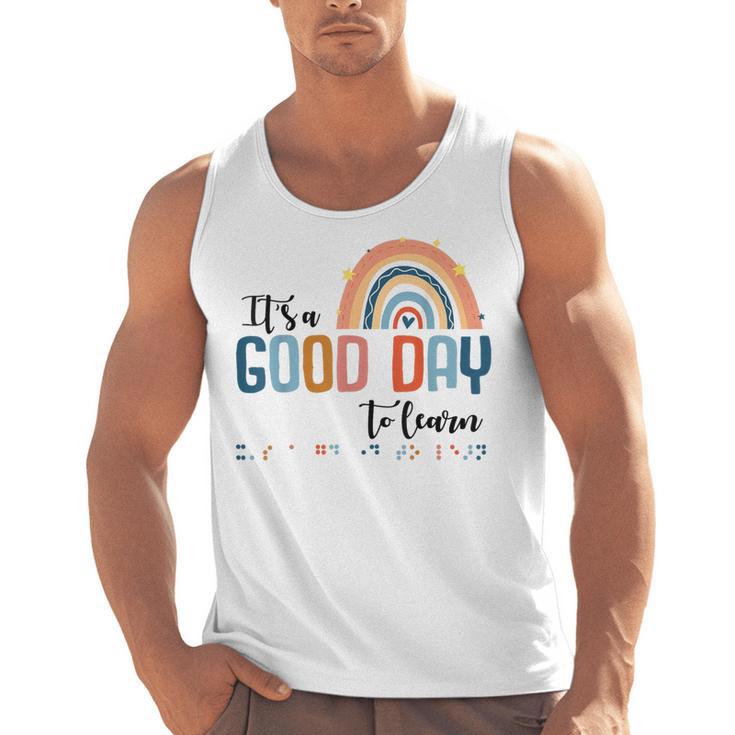 Teacher Of Visually Impaired Braille A Good Day To Learn Men Tank Top