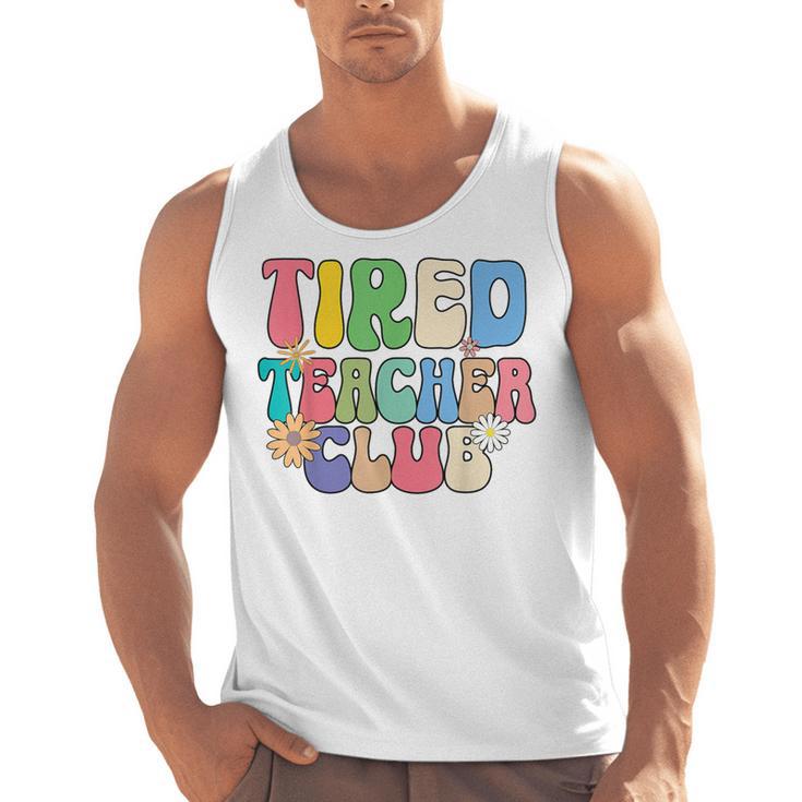 Tired Teachers Club Groovy Teachers Back To School Men Tank Top