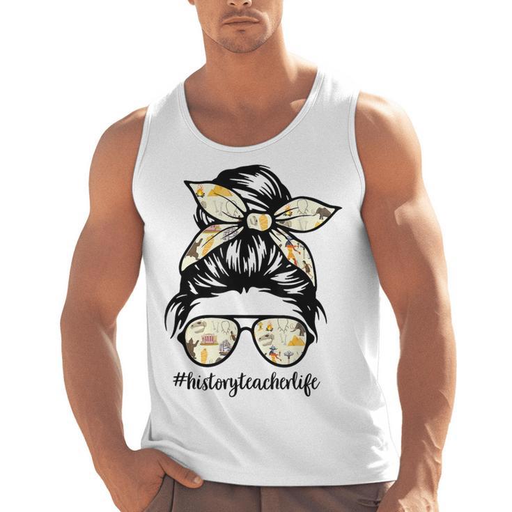 History Teacher Messy Bun Life Hair Glasses Men Tank Top