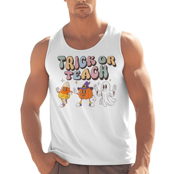 Trick Or Teach Candy Corn Pumpkin Ghost Teacher Men Tank Top