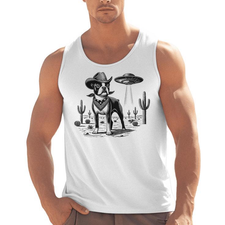 Vintage Boston Terrier UFO Western Wild West Dog Mom Dad Men Tank Top, Mom Gifts, Boston Terrier Dad Gifts, Boston Terrier Mom Gifts, trending gift