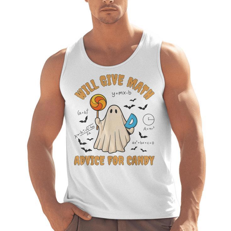 Will Give Math Advice For Candy Math Ghost Teacher Halloween Men Tank Top
