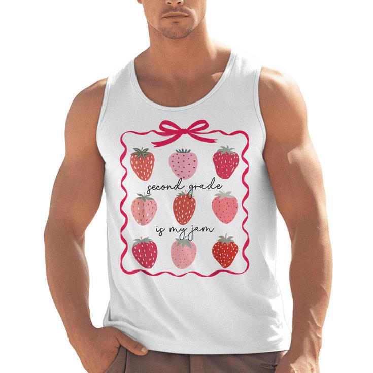 Women Second Grade Is My Jam Strawberry First Kids Teacher Men Tank Top