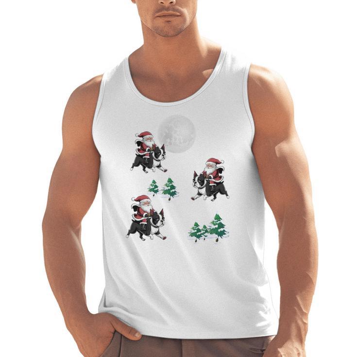 Xmas Tree Santa Riding Boston Terrier Christmas Men Tank Top, Boston Terrier Christmas Gifts, Boston Terrier Riding Gifts, trending gift