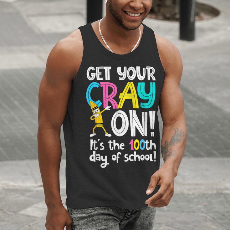 100th Day Of School Get Your Cray On Teacher Men Tank Top, funny gift