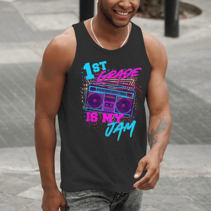 1st Grade Is My Jam Vintage 80s 80's Teacher Student Retro Men Tank Top, funny gift