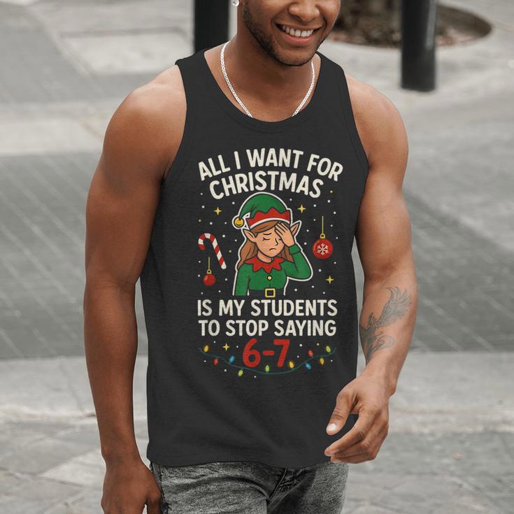 6-7 Students Saying 67 Xmas Six Seven Teacher Christmas Men Tank Top, funny gift