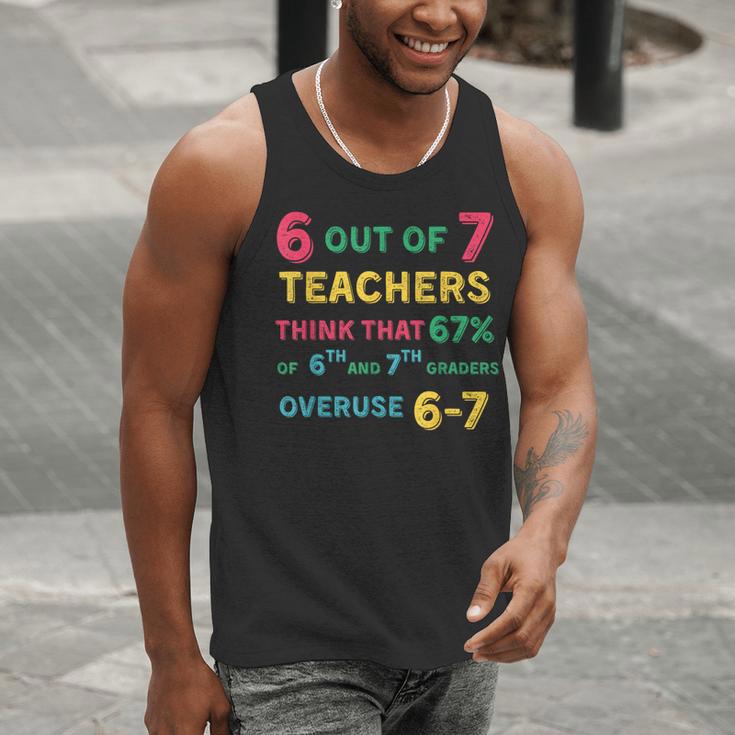 67 Teacher Middle School Teacher 6 7 Overuse 67 Men Tank Top, funny gift