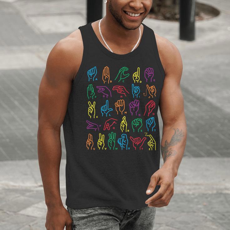 ABC Sign Language Chart Teacher Hand Letter Alphabet ASL Men Tank Top, funny gift ABC Sign Language Chart Teacher Hand Letter Alphabet ASL Men Tank Top, funny gift