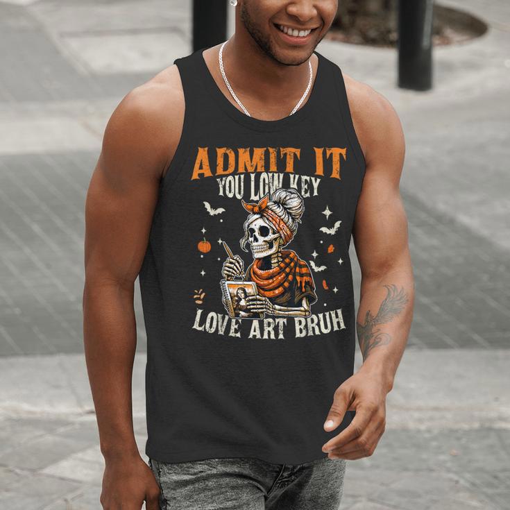 Admit It You Low Key Love Art Bruh Halloween Art Teacher Men Tank Top, funny gift