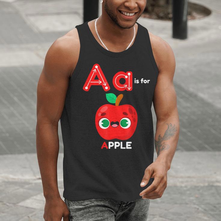 A Is For Apple Pre-K Kindergarten Teacher Student Men Tank Top, funny gift A Is For Apple Pre-K Kindergarten Teacher Student Men Tank Top, funny gift