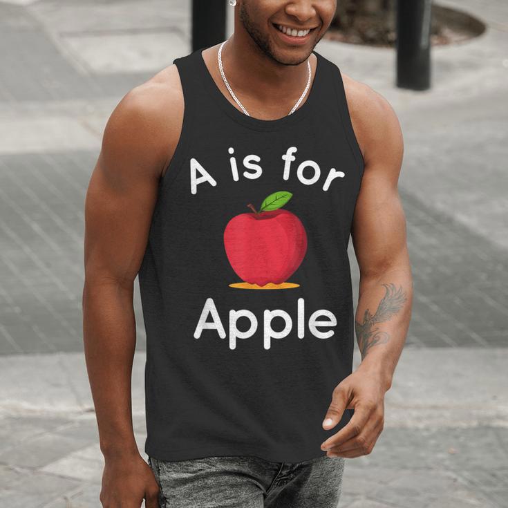A Is For Apple Toddler Kindergarten Preschool Teacher Men Tank Top, funny gift A Is For Apple Toddler Kindergarten Preschool Teacher Men Tank Top, funny gift