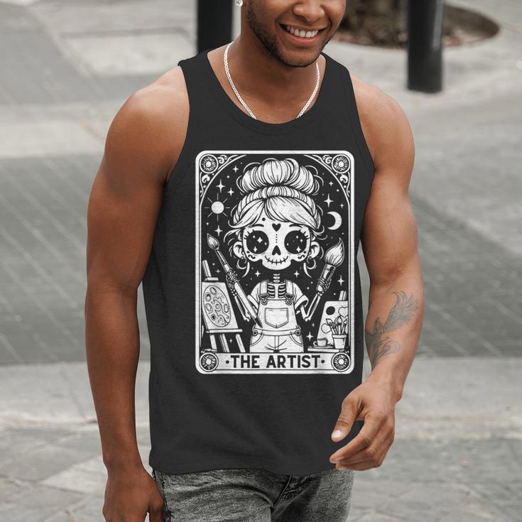 Artist Tarot Card Skeleton Painter Art Teacher Witchy Men Tank Top, funny gift Artist Tarot Card Skeleton Painter Art Teacher Witchy Men Tank Top, funny gift