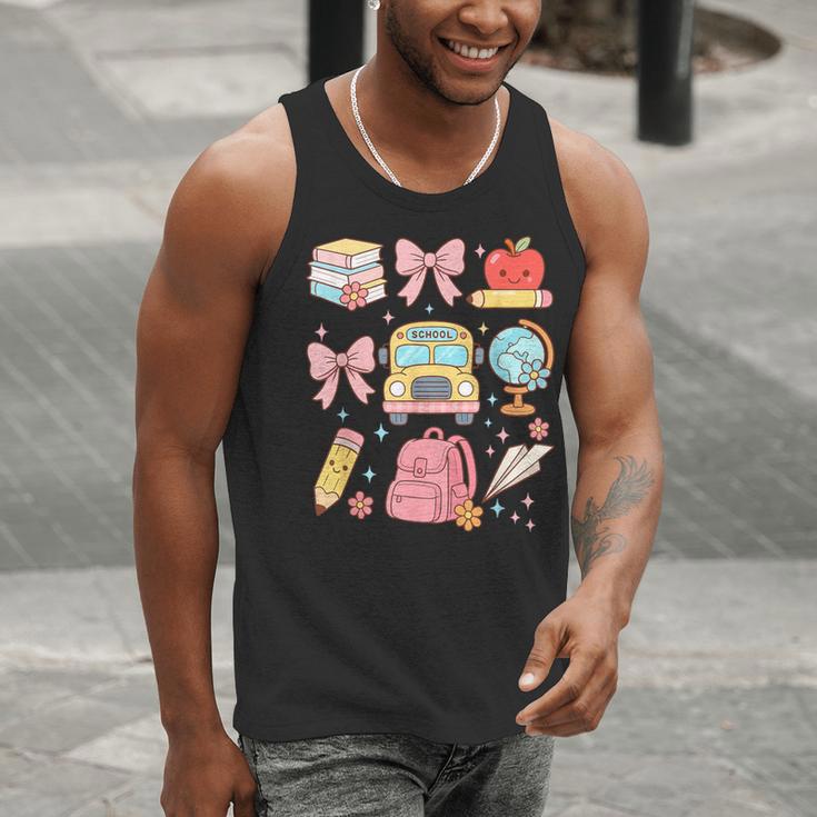 Back To School Coquette Teacher Women Girl Kindergarten PreK Men Tank Top, funny gift Back To School Coquette Teacher Women Girl Kindergarten PreK Men Tank Top, funny gift