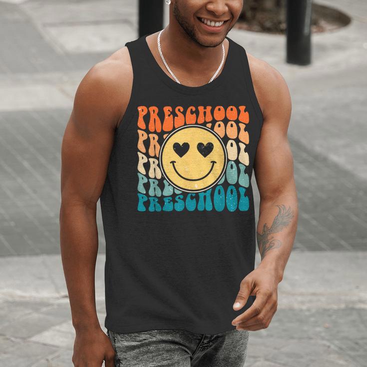 Back To School Groovy Smile Preschool Teachers Students Kids Men Tank Top, funny gift