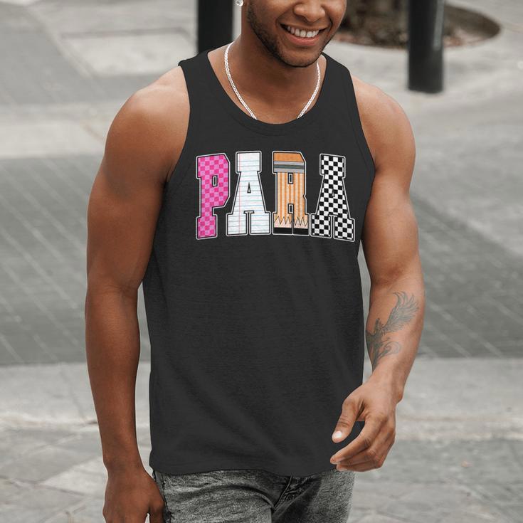 Back To School Teacher Para Preppy Checkered Para Life Men Tank Top, funny gift
