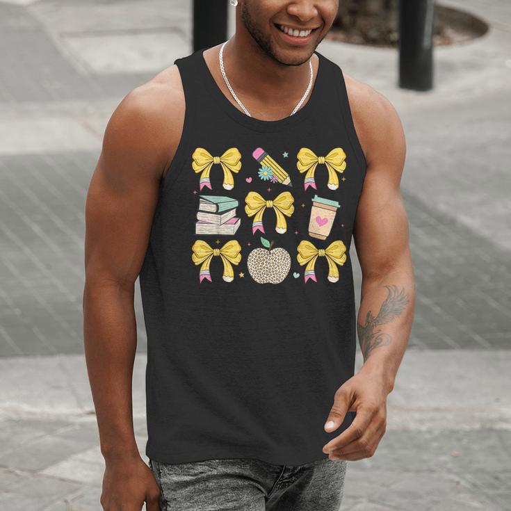 Back To School Yellow Bows Book Coffee Leopard Apple Teacher Men Tank Top, funny gift Back To School Yellow Bows Book Coffee Leopard Apple Teacher Men Tank Top, funny gift